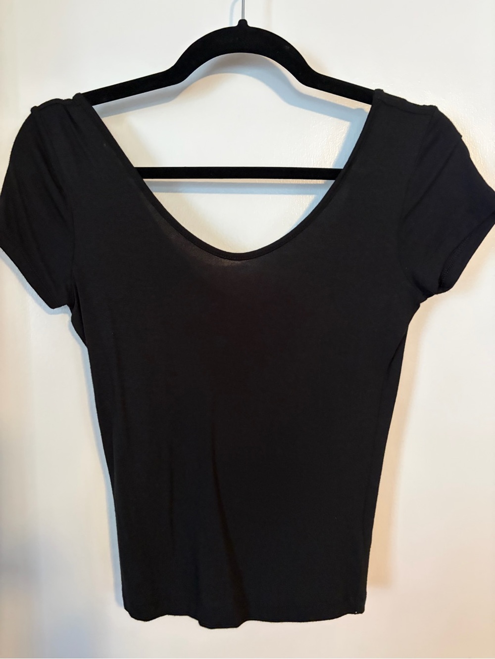 Express Crop Black Scoop Neck Top